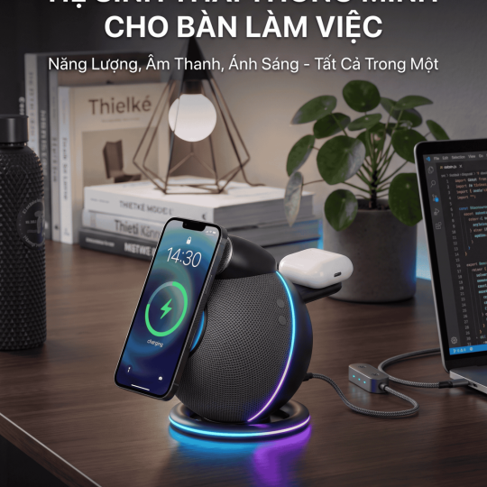 loa decor bàn làm việc 2 in 1